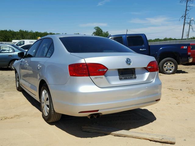 3VW2K7AJ4DM309568 - 2013 VOLKSWAGEN JETTA BASE Արծաթագույն լուսանկար 3