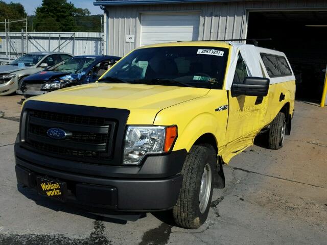 1FTMF1CM6EKF10126 - 2014 FORD F150 YELLOW photo 2