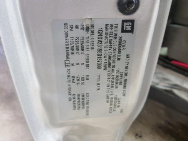 1GNDV33198D137099 - 2008 CHEVROLET UPLANDER L 银色 照片 10