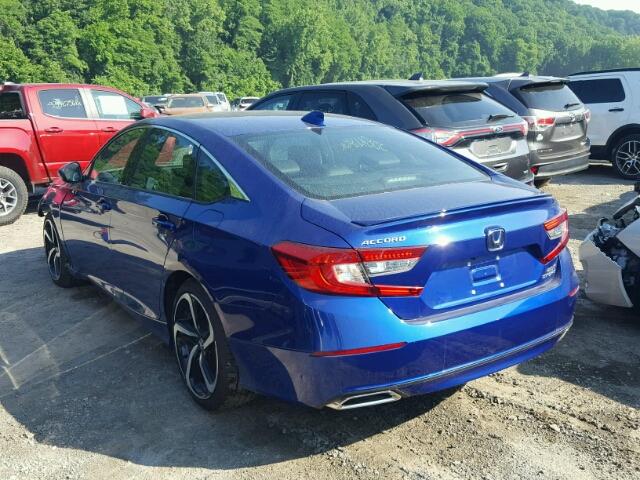 1HGCV2F37JA007102 - 2018 HONDA ACCORD SPO 蓝色 照片 3