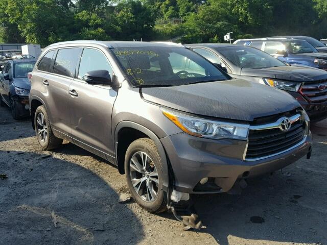 5TDJKRFH1GS320659 - 2016 TOYOTA HIGHLANDER ნაცრისფერი ფოტო 1