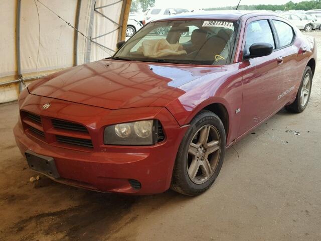 2B3KA43G98H266101 - 2008 DODGE CHARGER BURGUNDY photo 2