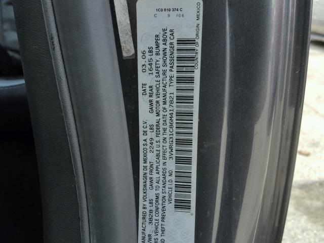 3VWRG31C86M417821 - 2006 VOLKSWAGEN NEW BEETLE 灰色 照片 10