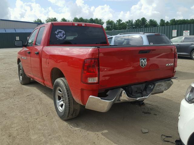 1D7RV1GT2BS504402 - 2011 DODGE RAM 1500 RED photo 3