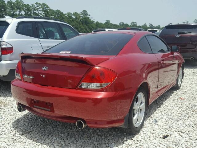 KMHHM65D16U189292 - 2006 HYUNDAI TIBURON GS BURGUNDY photo 4