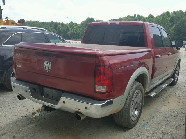 1D7RB1CT2AS101663 - 2010 DODGE RAM 1500 RED photo 4