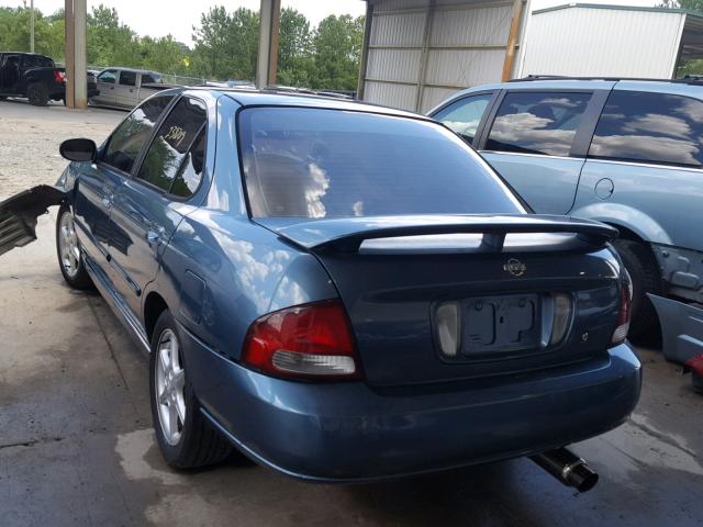 3N1BB51DX1L121529 - 2001 NISSAN SENTRA SE BLUE photo 3