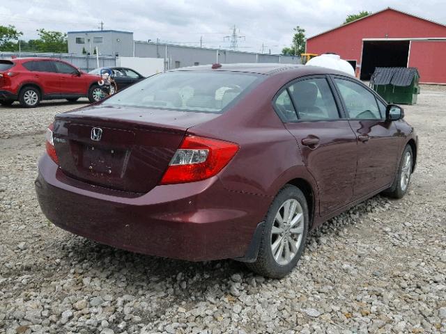 2HGFB2F93CH006866 - 2012 HONDA CIVIC EXL 红色 照片 4