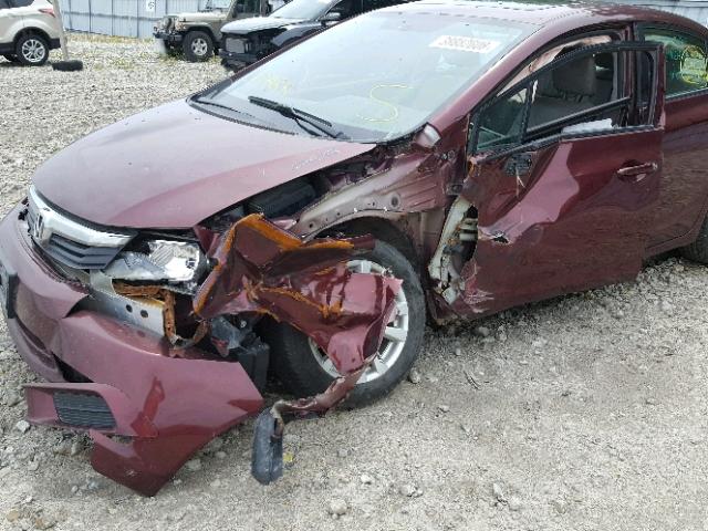2HGFB2F93CH006866 - 2012 HONDA CIVIC EXL 红色 照片 9