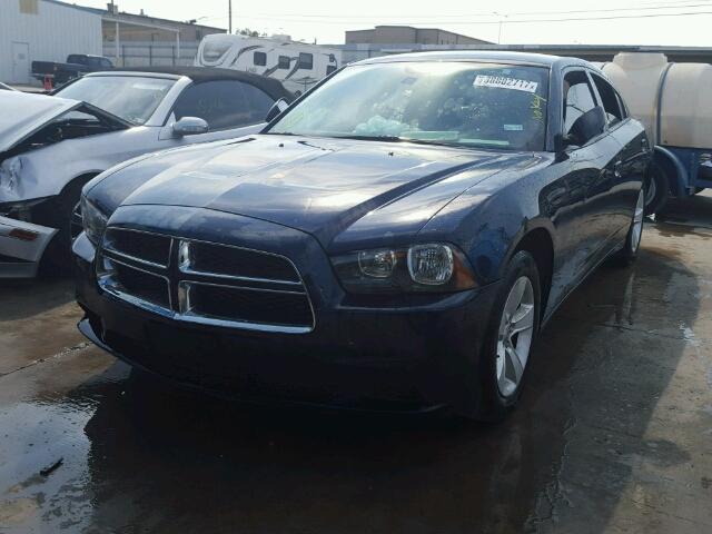 2C3CDXBG8EH177939 - 2014 DODGE CHARGER SE BLUE photo 2