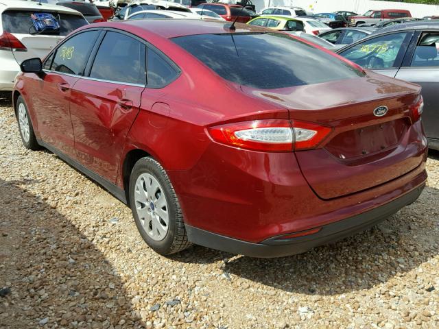 3FA6P0G72DR169568 - 2013 FORD FUSION S MAROON photo 3