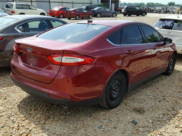3FA6P0G72DR169568 - 2013 FORD FUSION S MAROON photo 4