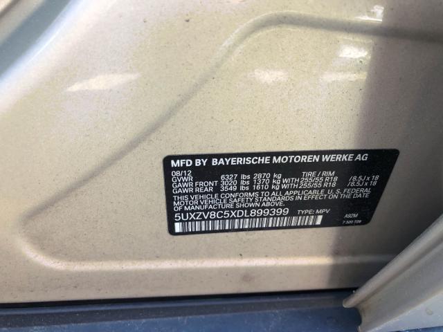 5UXZV8C5XDL899399 - 2013 BMW X5 XDRIVE5 თაფლისფერი ფოტო 10