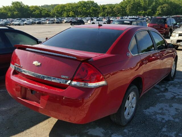 2G1WT58KX81323968 - 2008 CHEVROLET IMPALA LT RED photo 4