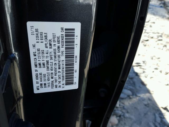 19UUB1F50FA014179 - 2015 ACURA TLX TECH رمادي صورة 10