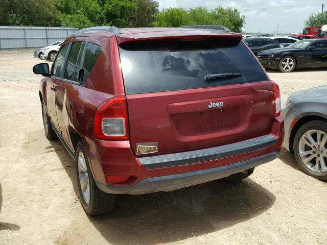 1C4NJCBB9CD623598 - 2012 JEEP COMPASS SP MAROON photo 3