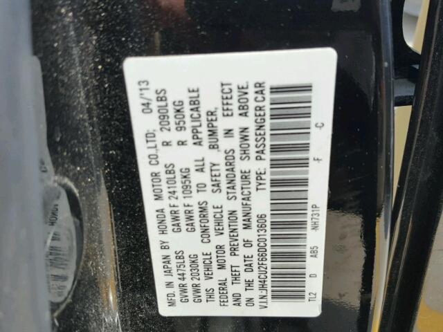 JH4CU2F66DC013606 - 2013 ACURA TSX TECH BLACK photo 10