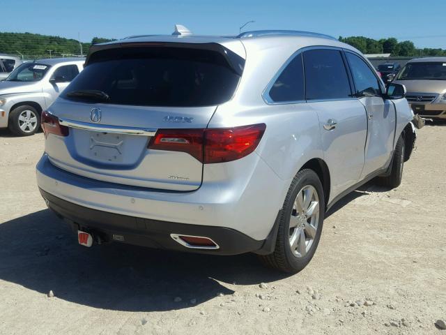 5FRYD4H80EB030115 - 2014 ACURA MDX ADVANC SILVER photo 4