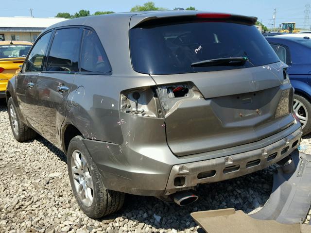 2HNYD28409H517876 - 2009 ACURA MDX TECHNO BROWN photo 3