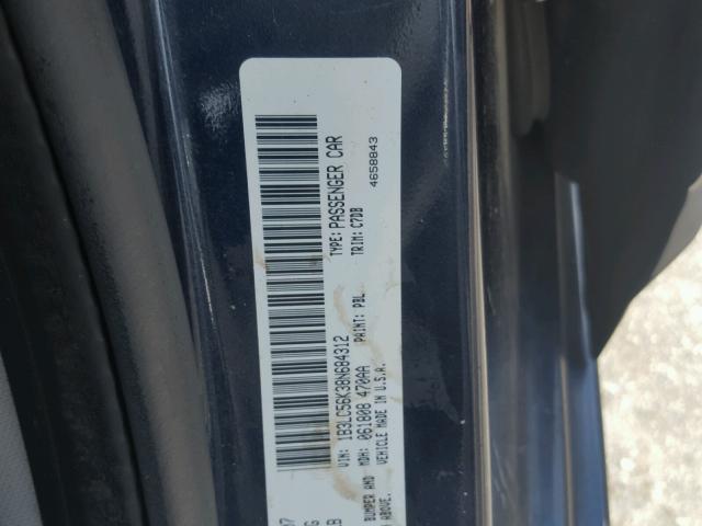 1B3LC56K38N684312 - 2008 DODGE AVENGER SX BLUE photo 10