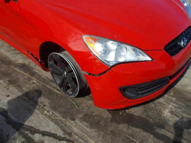 KMHHT6KD4AU009674 - 2010 HYUNDAI GENESIS CO RED photo 9