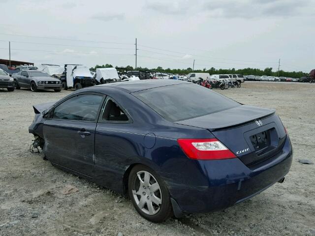 2HGFG12638H566630 - 2008 HONDA CIVIC LX BLUE photo 3