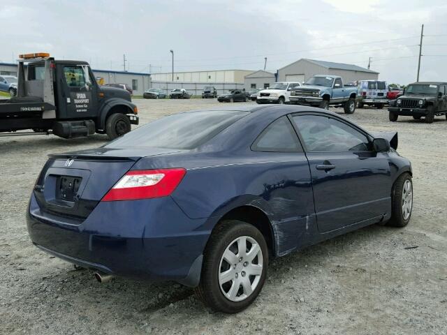 2HGFG12638H566630 - 2008 HONDA CIVIC LX BLUE photo 4