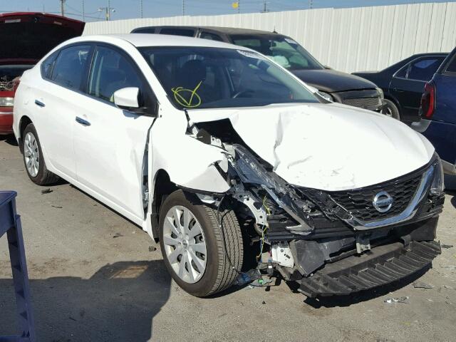 3N1AB7APXHY258131 - 2017 NISSAN SENTRA S WHITE photo 1