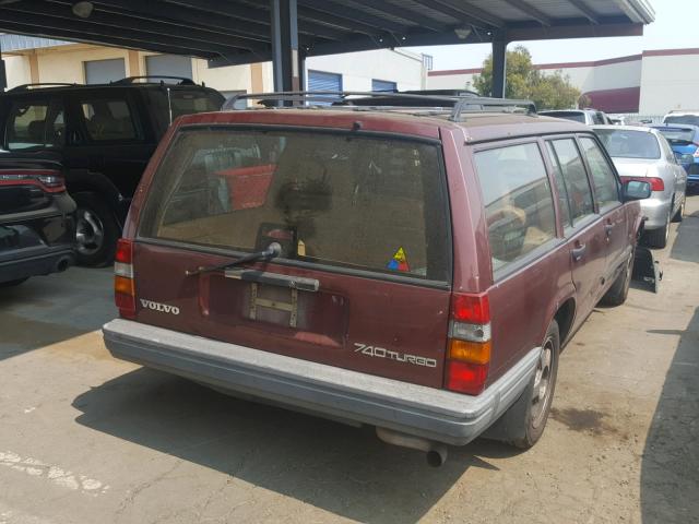 YV1FA8758M2323708 - 1991 VOLVO 740 BASE BURGUNDY photo 4