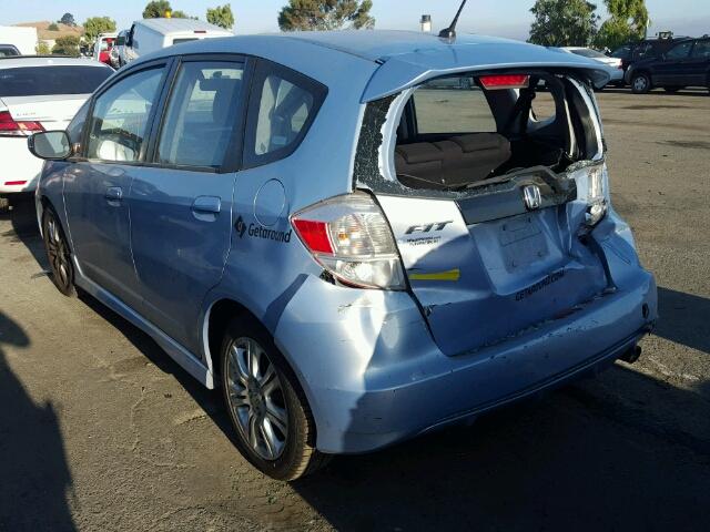 JHMGE88679S073924 - 2009 HONDA FIT SPORT BLUE photo 3