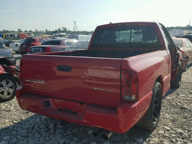 3D7HA16H74G167224 - 2004 DODGE RAM SRT10 RED photo 4