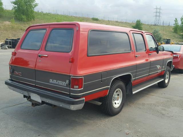 1GKFV16C3MF506139 - 1991 GMC SUBURBAN V RED photo 4