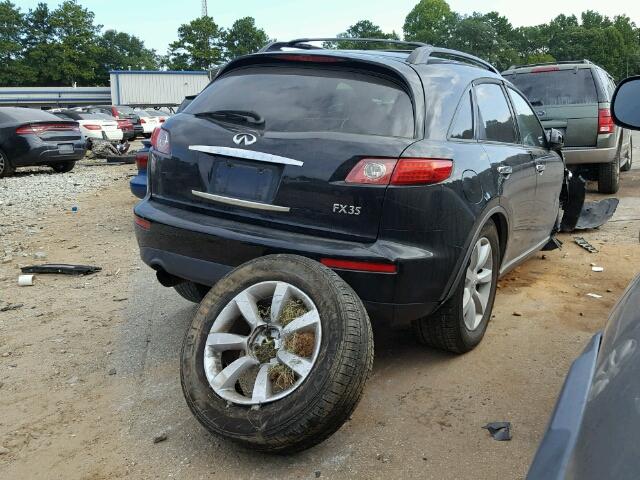 JNRAS08W44X201811 - 2004 INFINITI FX35 BLACK photo 4