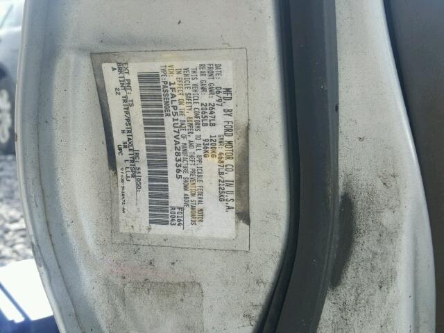 1FALP51U7VA283365 - 1997 FORD TAURUS SILVER photo 10