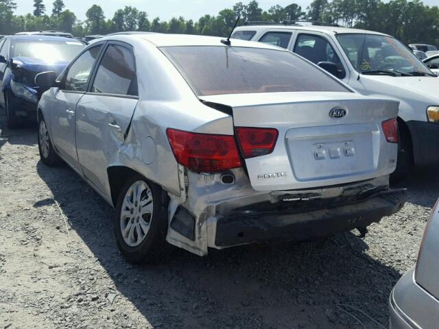 KNAFU4A27B5345650 - 2011 KIA FORTE EX SILVER photo 3