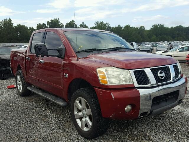 1N6AA07B04N546182 - 2004 NISSAN TITAN MAROON photo 1