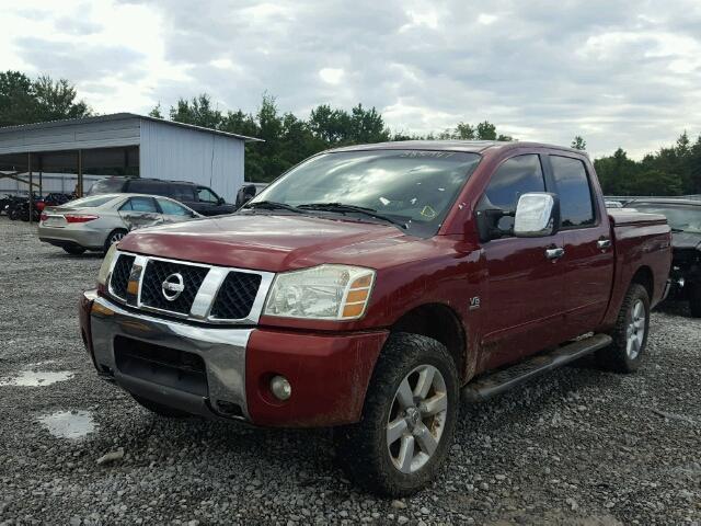 1N6AA07B04N546182 - 2004 NISSAN TITAN MAROON photo 2