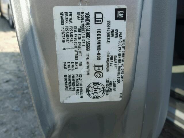 1GNDV33L96D136999 - 2006 CHEVROLET UPLANDER L 银色 照片 10