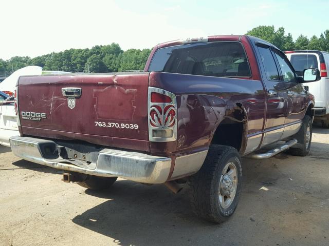 3D7KU28D73G746533 - 2003 DODGE RAM 2500 S BURGUNDY photo 4