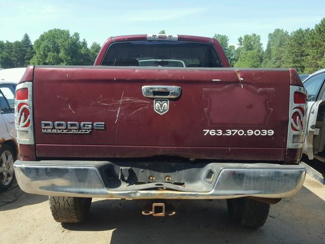 3D7KU28D73G746533 - 2003 DODGE RAM 2500 S BURGUNDY photo 9