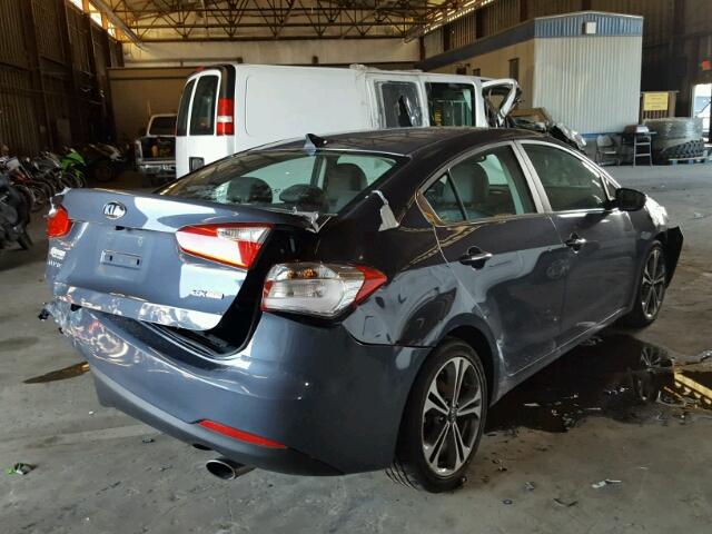 KNAFZ4A86F5263680 - 2015 KIA FORTE EX BLUE photo 4