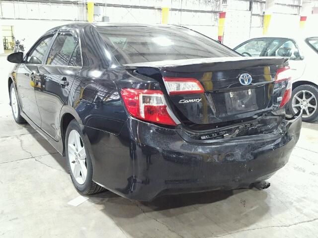 4T1BD1FK4EU134193 - 2014 TOYOTA CAMRY HYBR BLACK photo 3