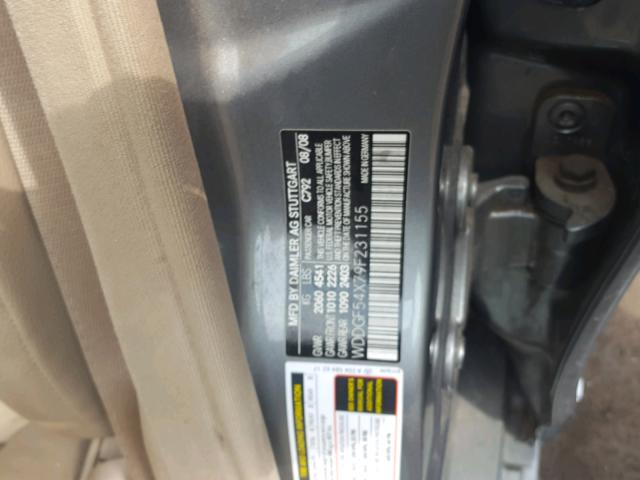 WDDGF54X79F231155 - 2009 MERCEDES-BENZ C 300 GRAY photo 10