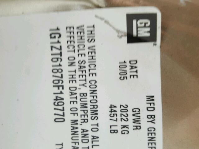 1G1ZT61876F149770 - 2006 CHEVROLET MALIBU MAX TAN photo 10