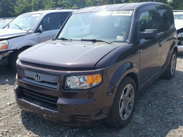 5J6YH17927L009887 - 2007 HONDA ELEMENT SC BURGUNDY photo 2