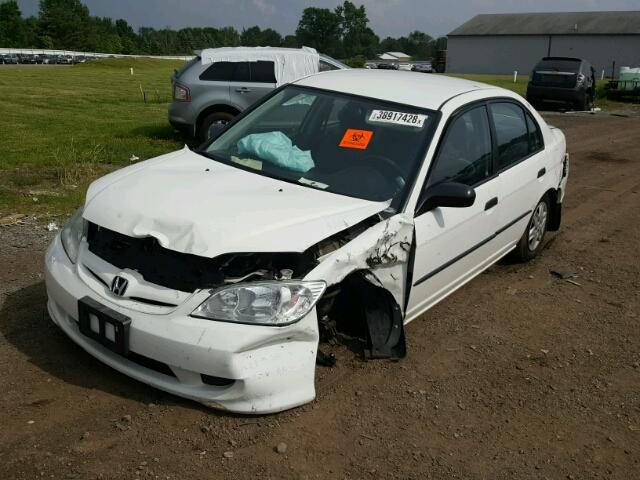 1HGES16404L025664 - 2004 HONDA CIVIC DX WHITE photo 2