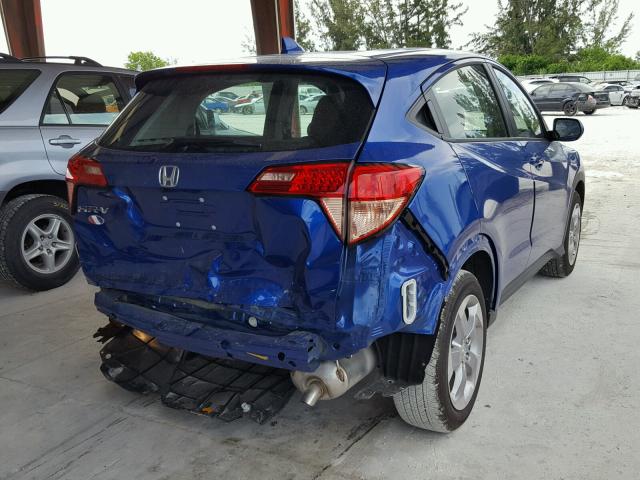 3CZRU5H30JM704344 - 2018 HONDA HR-V LX BLUE photo 4