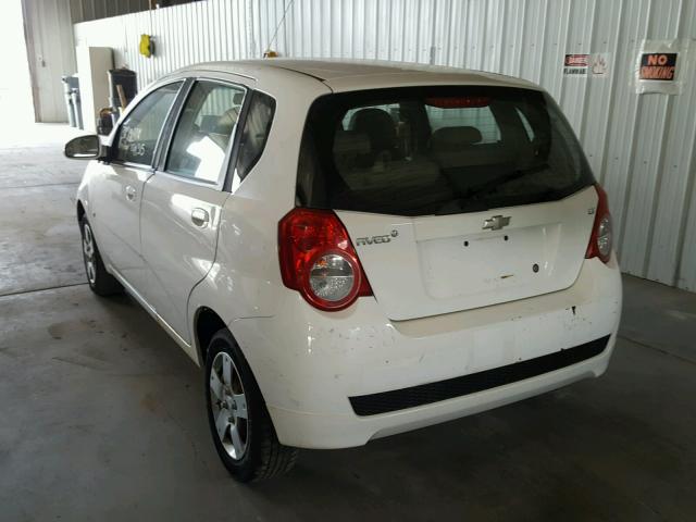 KL1TD66E89B671612 - 2009 CHEVROLET AVEO LS WHITE photo 3