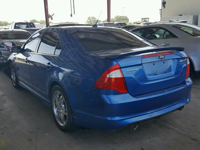 3FAHP0KC1BR121442 - 2011 FORD FUSION SPO BLUE photo 3