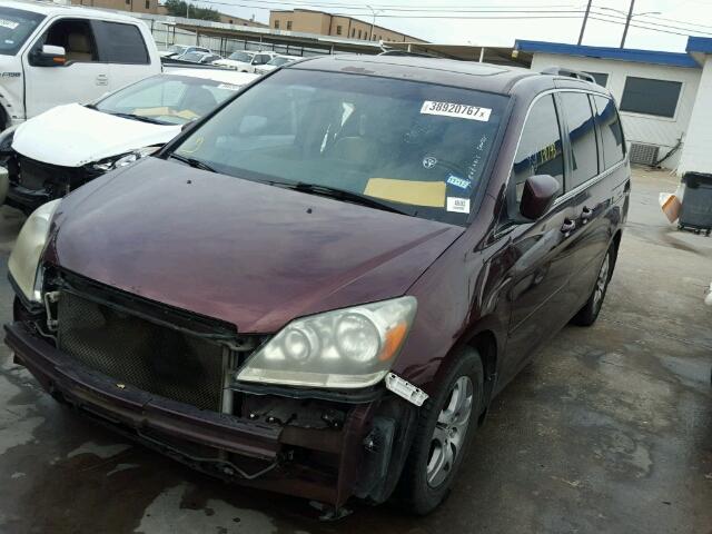 5FNRL38707B412738 - 2007 HONDA ODYSSEY EX BURGUNDY photo 2